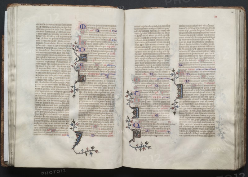 The Gotha Missal:  Fol. 40r, Text, c. 1375. And workshop Master of the Boqueteaux (French). Ink, tempera, and gold on vellum; blind-tooled leather binding; codex: 27.1 x 19.5 cm (10 11/16 x 7 11/16 in.)