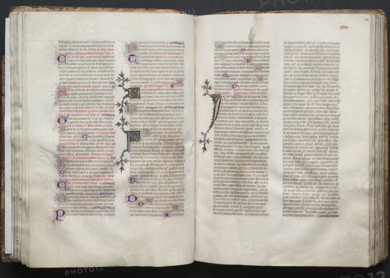 The Gotha Missal:  Fol. 44r, Text, c. 1375. And workshop Master of the Boqueteaux (French). Ink, tempera, and gold on vellum; blind-tooled leather binding; codex: 27.1 x 19.5 cm (10 11/16 x 7 11/16 in.).