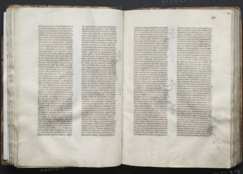 The Gotha Missal:  Fol. 45r, Text, c. 1375. And workshop Master of the Boqueteaux (French). Ink, tempera, and gold on vellum; blind-tooled leather binding; codex: 27.1 x 19.5 cm (10 11/16 x 7 11/16 in.)
