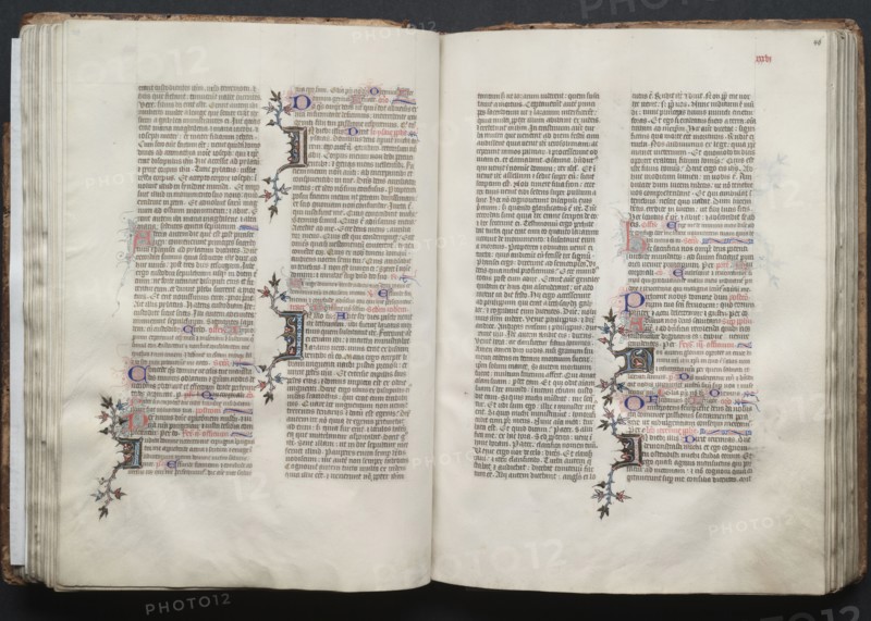 The Gotha Missal:  Fol. 45v, Text, c. 1375. And workshop Master of the Boqueteaux (French). Ink, tempera, and gold on vellum; blind-tooled leather binding; codex: 27.1 x 19.5 cm (10 11/16 x 7 11/16 in.).