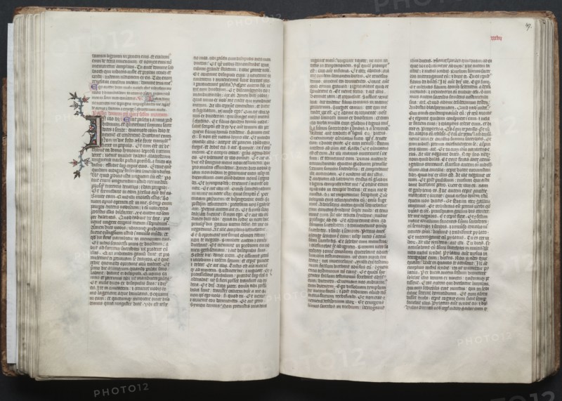 The Gotha Missal:  Fol. 46v, Text, c. 1375. And workshop Master of the Boqueteaux (French). Ink, tempera, and gold on vellum; blind-tooled leather binding; codex: 27.1 x 19.5 cm (10 11/16 x 7 11/16 in.).