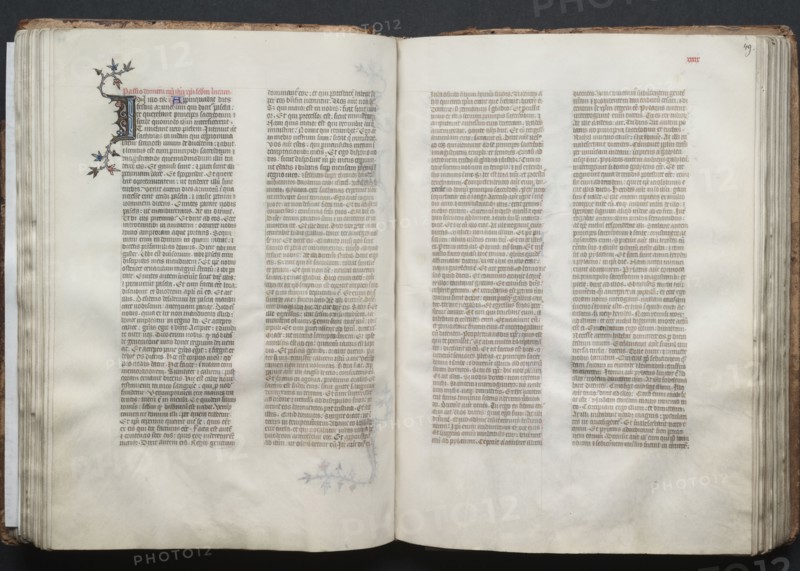 The Gotha Missal:  Fol. 48v, Text, c. 1375. And workshop Master of the Boqueteaux (French). Ink, tempera, and gold on vellum; blind-tooled leather binding; codex: 27.1 x 19.5 cm (10 11/16 x 7 11/16 in.)