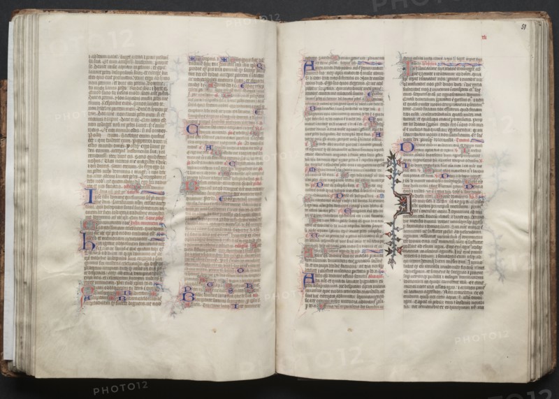 The Gotha Missal:  Fol. 51r, Text, c. 1375. And workshop Master of the Boqueteaux (French). Ink, tempera, and gold on vellum; blind-tooled leather binding; codex: 27.1 x 19.5 cm (10 11/16 x 7 11/16 in.)