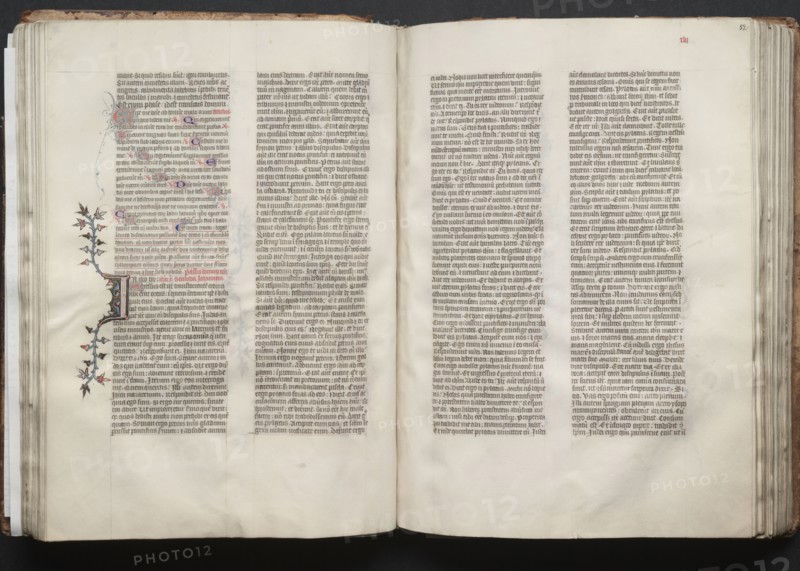 The Gotha Missal:  Fol. 51v, Text, c. 1375. And workshop Master of the Boqueteaux (French). Ink, tempera, and gold on vellum; blind-tooled leather binding; codex: 27.1 x 19.5 cm (10 11/16 x 7 11/16 in.).
