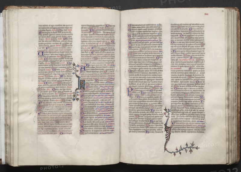 The Gotha Missal:  Fol. 53v, Text, c. 1375. And workshop Master of the Boqueteaux (French). Ink, tempera, and gold on vellum; blind-tooled leather binding; codex: 27.1 x 19.5 cm (10 11/16 x 7 11/16 in.)