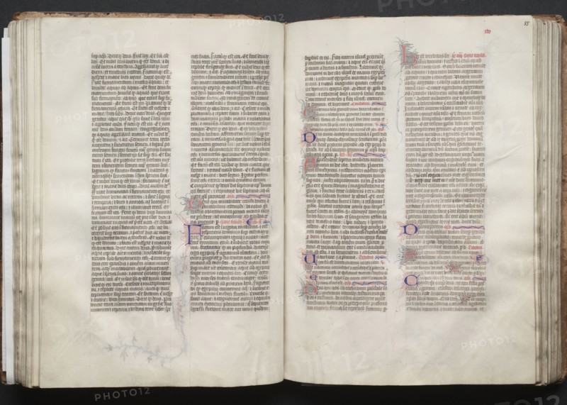 The Gotha Missal:  Fol. 55r, Text, c. 1375. And workshop Master of the Boqueteaux (French). Ink, tempera, and gold on vellum; blind-tooled leather binding; codex: 27.1 x 19.5 cm (10 11/16 x 7 11/16 in.)