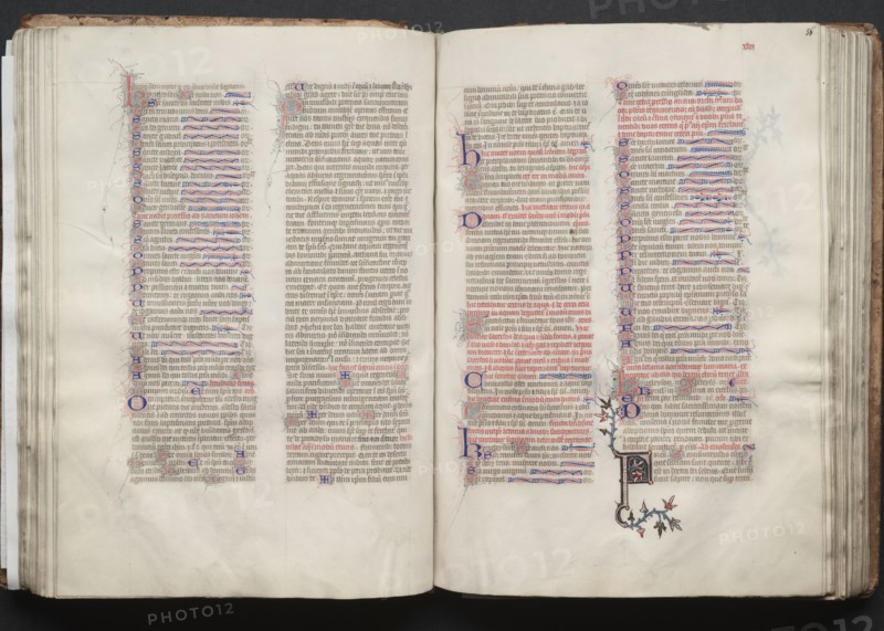 The Gotha Missal:  Fol. 56r, Text, c. 1375. And workshop Master of the Boqueteaux (French). Ink, tempera, and gold on vellum; blind-tooled leather binding; codex: 27.1 x 19.5 cm (10 11/16 x 7 11/16 in.)