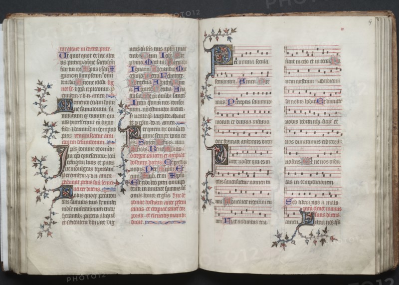 The Gotha Missal:  Fol. 66v, Text, c. 1375. And workshop Master of the Boqueteaux (French). Ink, tempera, and gold on vellum; blind-tooled leather binding; codex: 27.1 x 19.5 cm (10 11/16 x 7 11/16 in.)