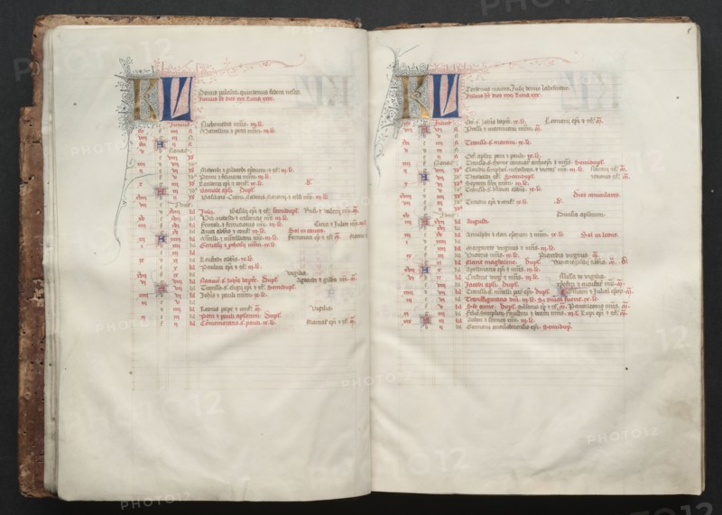 The Gotha Missal:  Fol. 7v, Text , c. 1375. And workshop Master of the Boqueteaux (French). Ink, tempera, and gold on vellum; blind-tooled leather binding; codex: 27.1 x 19.5 cm (10 11/16 x 7 11/16 in.).