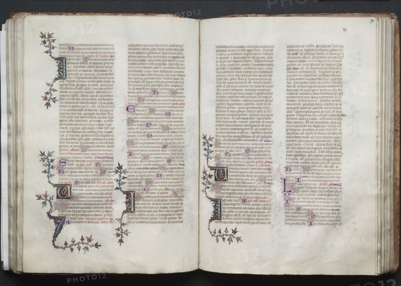 The Gotha Missal:  Fol. 71r, Text, c. 1375. And workshop Master of the Boqueteaux (French). Ink, tempera, and gold on vellum; blind-tooled leather binding; codex: 27.1 x 19.5 cm (10 11/16 x 7 11/16 in.)