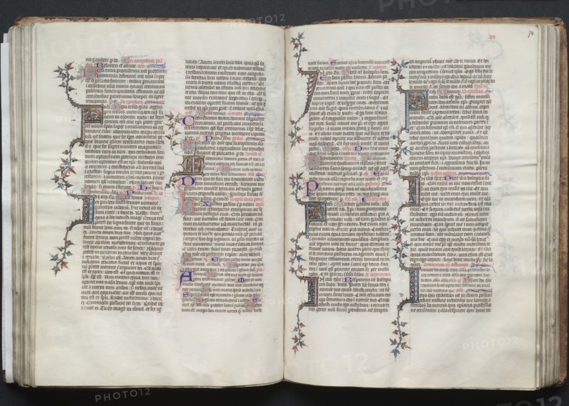 The Gotha Missal:  Fol. 74r, Text, c. 1375. And workshop Master of the Boqueteaux (French). Ink, tempera, and gold on vellum; blind-tooled leather binding; codex: 27.1 x 19.5 cm (10 11/16 x 7 11/16 in.)