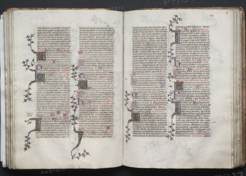 The Gotha Missal:  Fol. 75v Text, c. 1375. And workshop Master of the Boqueteaux (French). Ink, tempera, and gold on vellum; blind-tooled leather binding; codex: 27.1 x 19.5 cm (10 11/16 x 7 11/16 in.).