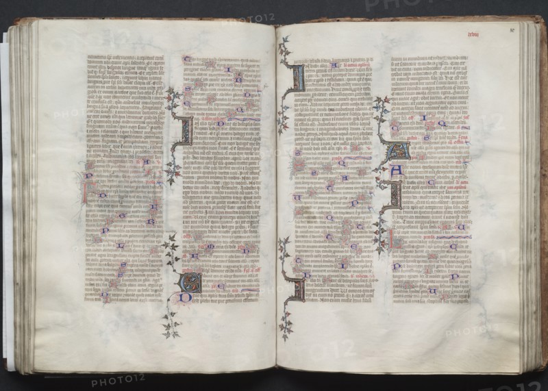 The Gotha Missal:  Fol. 79v, Text, c. 1375. And workshop Master of the Boqueteaux (French). Ink, tempera, and gold on vellum; blind-tooled leather binding; codex: 27.1 x 19.5 cm (10 11/16 x 7 11/16 in.)
