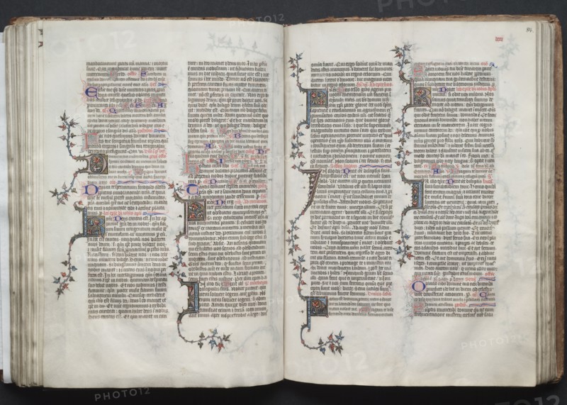 The Gotha Missal:  Fol. 84r, Text, c. 1375. And workshop Master of the Boqueteaux (French). Ink, tempera, and gold on vellum; blind-tooled leather binding; codex: 27.1 x 19.5 cm (10 11/16 x 7 11/16 in.)