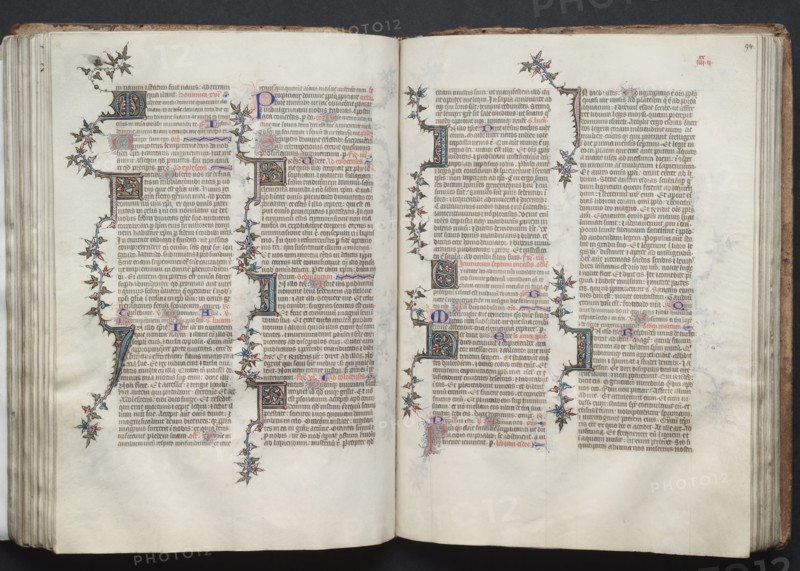 The Gotha Missal:  Fol. 94r, Text, c. 1375. And workshop Master of the Boqueteaux (French). Ink, tempera, and gold on vellum; blind-tooled leather binding; codex: 27.1 x 19.5 cm (10 11/16 x 7 11/16 in.)