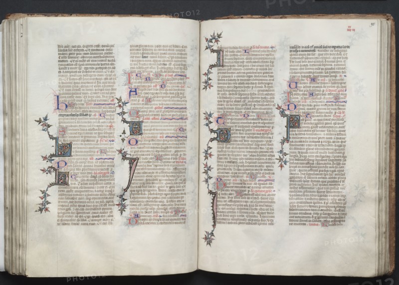 The Gotha Missal:  Fol. 94v, Text, c. 1375. And workshop Master of the Boqueteaux (French). Ink, tempera, and gold on vellum; blind-tooled leather binding; codex: 27.1 x 19.5 cm (10 11/16 x 7 11/16 in.)