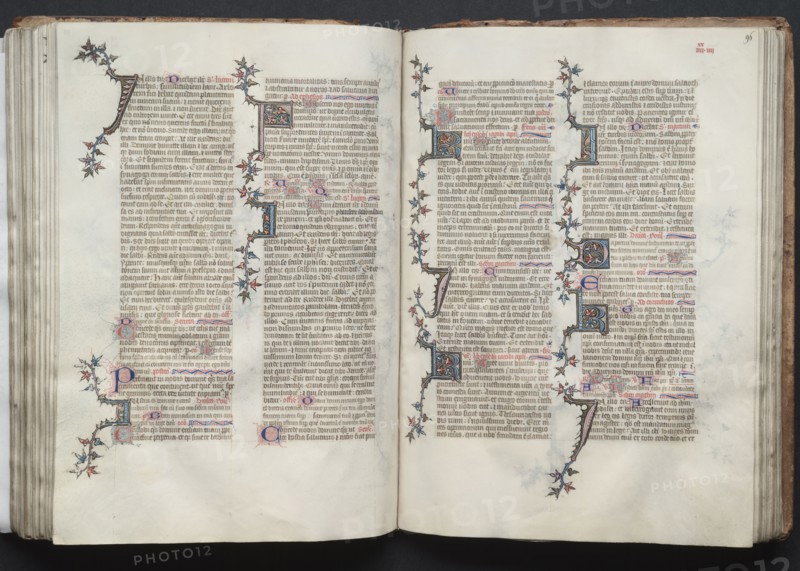 The Gotha Missal:  Fol. 96r, Text, c. 1375. And workshop Master of the Boqueteaux (French). Ink, tempera, and gold on vellum; blind-tooled leather binding; codex: 27.1 x 19.5 cm (10 11/16 x 7 11/16 in.)