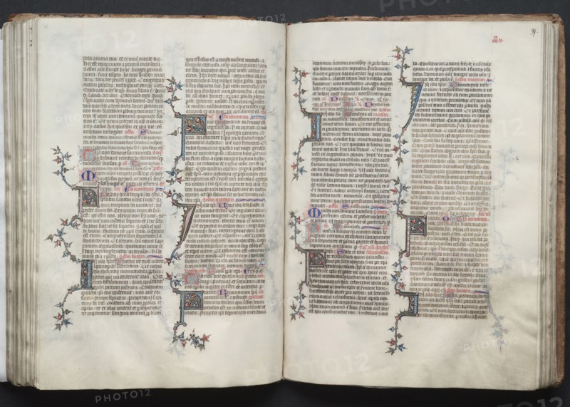 The Gotha Missal:  Fol. 96v, Text, c. 1375. And workshop Master of the Boqueteaux (French). Ink, tempera, and gold on vellum; blind-tooled leather binding; codex: 27.1 x 19.5 cm (10 11/16 x 7 11/16 in.).