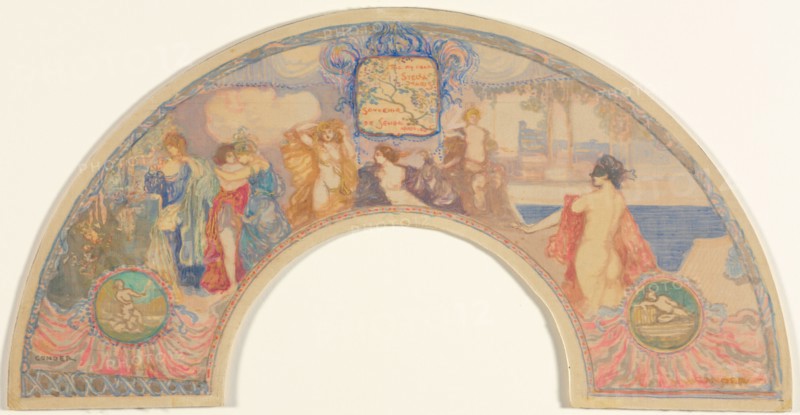 Souvenir of Seville, 1905. Charles Conder (British, 1868-1909). Watercolor, gouache, and shell gold with graphite on silk; fabric: 20.3 x 39.7 cm (8 x 15 5/8 in.).