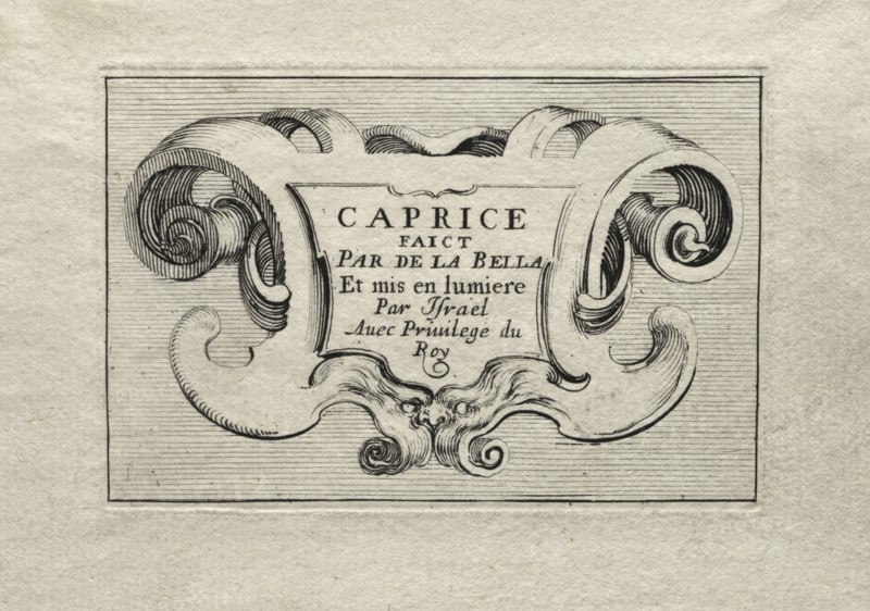 Caprices:  Title Page. Stefano Della Bella (Italian, 1610-1664). Etching
