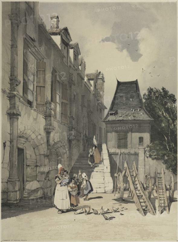 L'Abbaye St. Amand, Rouen, 1839. Thomas Shotter Boys (British, 1803-1874). Lithograph