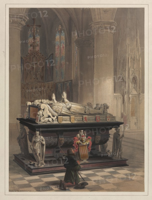 Tomb of De Merode's Family, Gheel. Louis Haghe (British, 1806-1885). Color lithograph with hand coloring