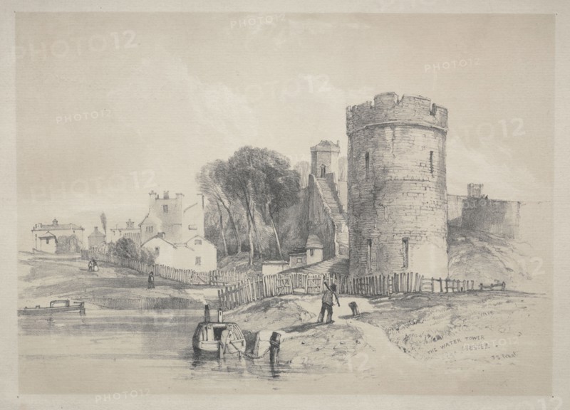 The Water Tower, Chester. John Skinner Prout (British, 1806-1876). Lithograph