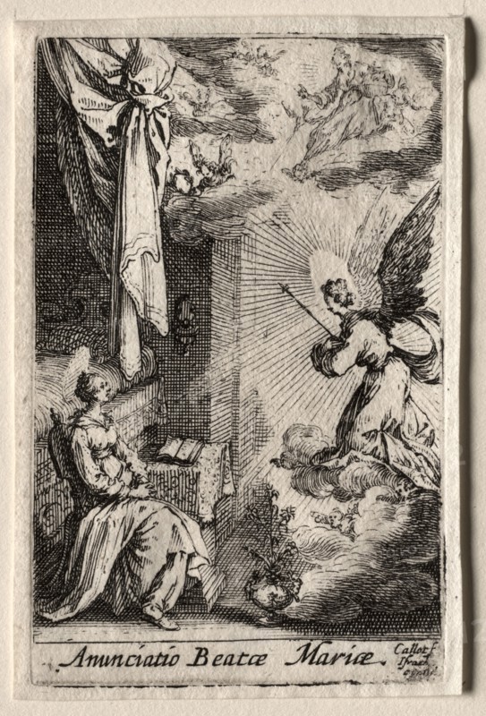 The Life of the Virgin:  The Annunciation. Jacques Callot (French, 1592-1635). Etching