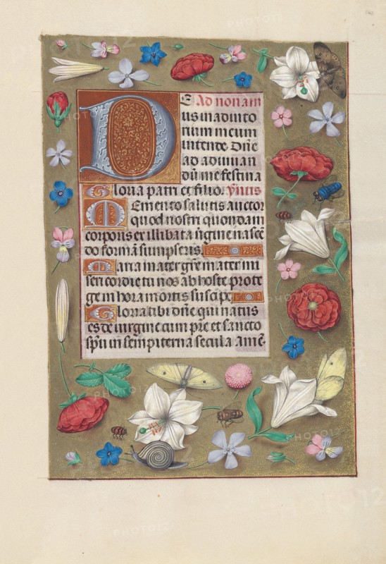 Hours of Queen Isabella the Catholic, Queen of Spain:  Fol. 142r, c. 1500. And associates Master of the First Prayerbook of Maximillian (Flemish, c. 1444-1519). Ink, tempera, and gold on vellum; codex: 22.5 x 15.2 cm (8 7/8 x 6 in.)