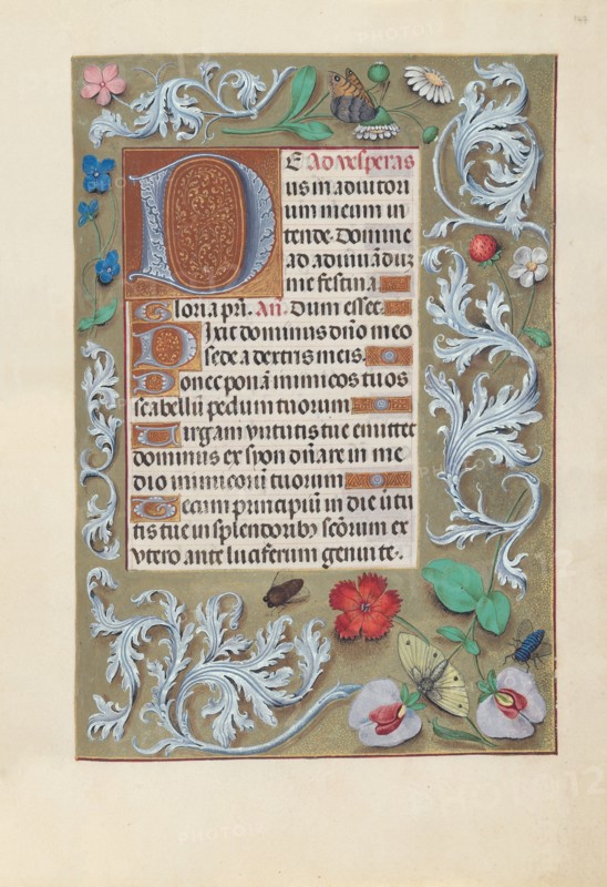 Hours of Queen Isabella the Catholic, Queen of Spain:  Fol. 147r, c. 1500. And associates Master of the First Prayerbook of Maximillian (Flemish, c. 1444-1519). Ink, tempera, and gold on vellum; codex: 22.5 x 15.2 cm (8 7/8 x 6 in.)
