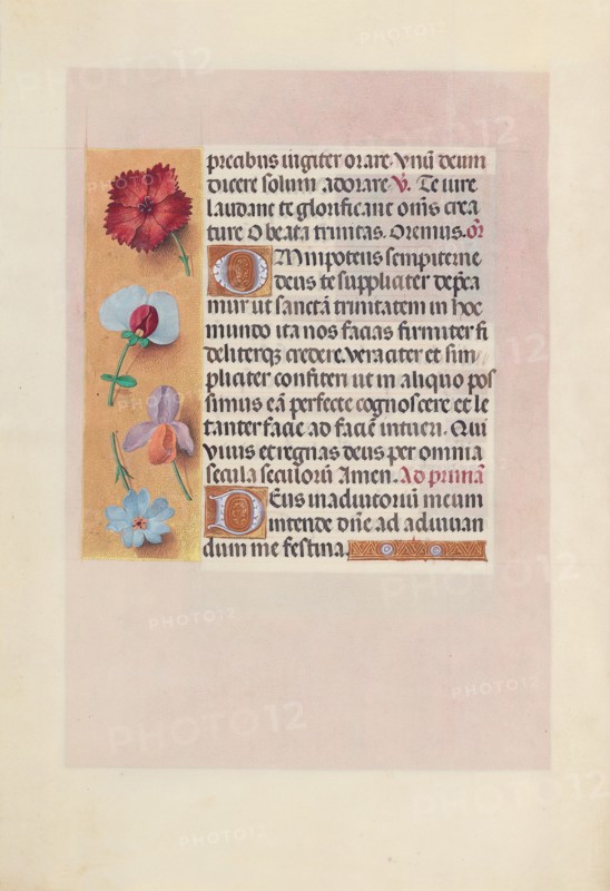 Hours of Queen Isabella the Catholic, Queen of Spain:  Fol. 18v, c. 1500. And associates Master of the First Prayerbook of Maximillian (Flemish, c. 1444-1519). Ink, tempera, and gold on vellum; codex: 22.5 x 15.2 cm (8 7/8 x 6 in.)