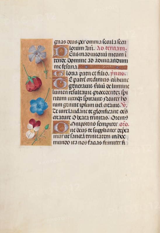 Hours of Queen Isabella the Catholic, Queen of Spain:  Fol. 19v, c. 1500. And associates Master of the First Prayerbook of Maximillian (Flemish, c. 1444-1519). Ink, tempera, and gold on vellum; codex: 22.5 x 15.2 cm (8 7/8 x 6 in.)