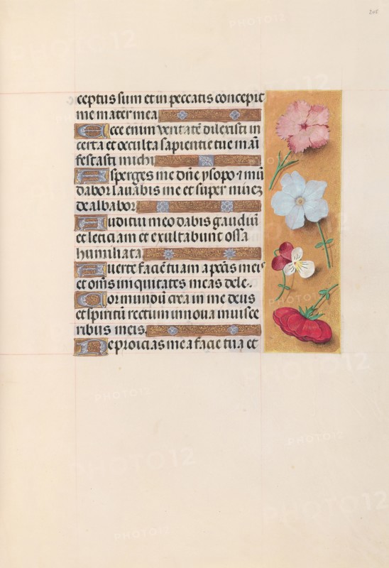 Hours of Queen Isabella the Catholic, Queen of Spain:  Fol. 205r, c. 1495-1500. And associates Master of the First Prayerbook of Maximillian (Flemish, c. 1444-1519). Ink, tempera, and gold on vellum; codex: 22.5 x 15.2 cm (8 7/8 x 6 in.).