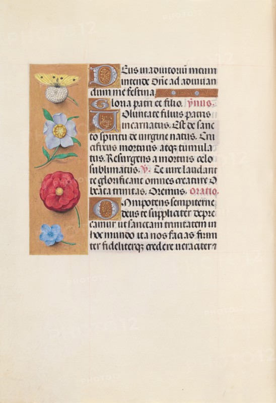 Hours of Queen Isabella the Catholic, Queen of Spain:  Fol. 21v, c. 1495-1500. And associates Master of the First Prayerbook of Maximillian (Flemish, c. 1444-1519). Ink, tempera, and gold on vellum; codex: 22.5 x 15.2 cm (8 7/8 x 6 in.).