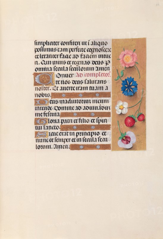 Hours of Queen Isabella the Catholic, Queen of Spain:  Fol. 22r, c. 1500. And associates Master of the First Prayerbook of Maximillian (Flemish, c. 1444-1519). Ink, tempera, and gold on vellum; codex: 22.5 x 15.2 cm (8 7/8 x 6 in.)