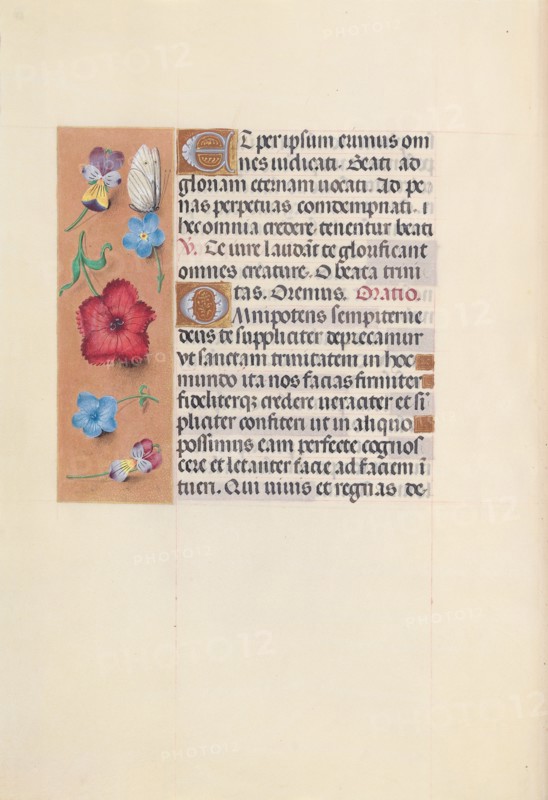 Hours of Queen Isabella the Catholic, Queen of Spain:  Fol. 22v, c. 1495-1500. And associates Master of the First Prayerbook of Maximillian (Flemish, c. 1444-1519). Ink, tempera, and gold on vellum; codex: 22.5 x 15.2 cm (8 7/8 x 6 in.).