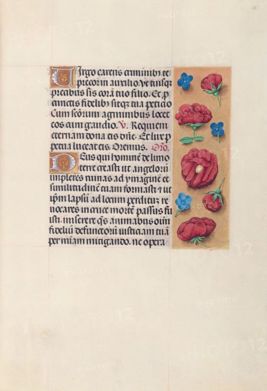 Hours of Queen Isabella the Catholic, Queen of Spain:  Fol. 28r, c. 1500. And associates Master of the First Prayerbook of Maximillian (Flemish, c. 1444-1519). Ink, tempera, and gold on vellum; codex: 22.5 x 15.2 cm (8 7/8 x 6 in.)