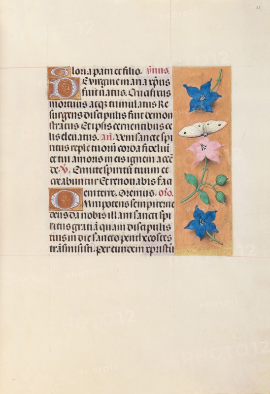 Hours of Queen Isabella the Catholic, Queen of Spain:  Fol. 33r, c. 1495-1500. And associates Master of the First Prayerbook of Maximillian (Flemish, c. 1444-1519). Ink, tempera, and gold on vellum; codex: 22.5 x 15.2 cm (8 7/8 x 6 in.)