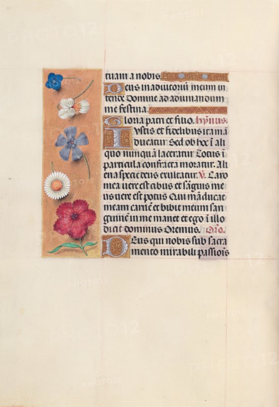 Hours of Queen Isabella the Catholic, Queen of Spain:  Fol. 48v, c. 1500. And associates Master of the First Prayerbook of Maximillian (Flemish, c. 1444-1519). Ink, tempera, and gold on vellum; codex: 22.5 x 15.2 cm (8 7/8 x 6 in.)