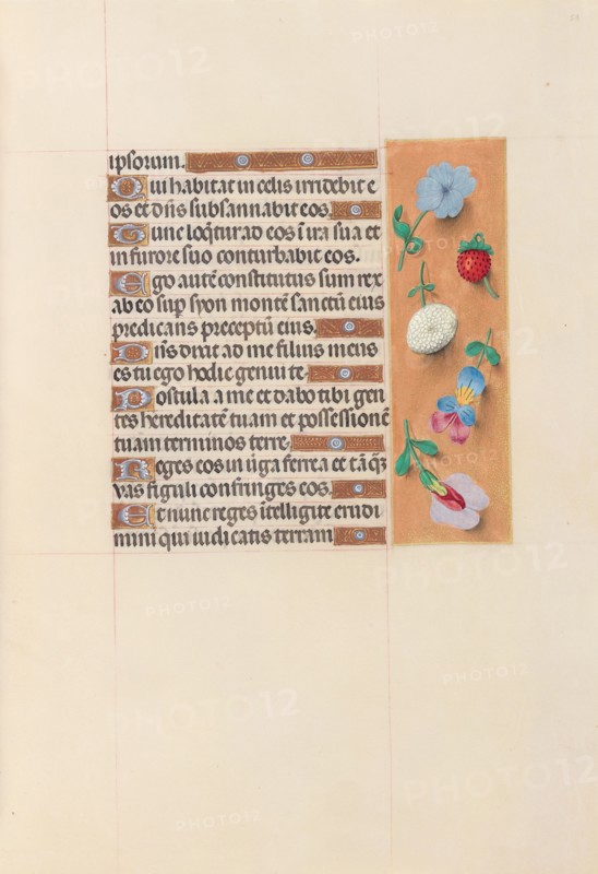 Hours of Queen Isabella the Catholic, Queen of Spain:  Fol. 53r, c. 1500. And associates Master of the First Prayerbook of Maximillian (Flemish, c. 1444-1519). Ink, tempera, and gold on vellum; codex: 22.5 x 15.2 cm (8 7/8 x 6 in.)