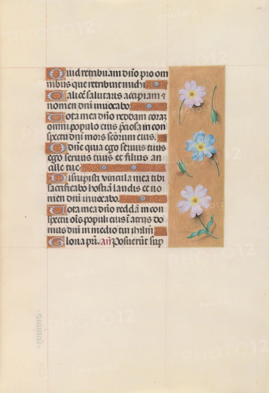 Hours of Queen Isabella the Catholic, Queen of Spain:  Fol. 67r, c. 1500. And associates Master of the First Prayerbook of Maximillian (Flemish, c. 1444-1519). Ink, tempera, and gold on vellum; codex: 22.5 x 15.2 cm (8 7/8 x 6 in.)