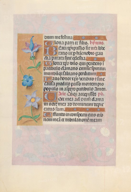 Hours of Queen Isabella the Catholic, Queen of Spain:  Fol. 69v, c. 1500. And associates Master of the First Prayerbook of Maximillian (Flemish, c. 1444-1519). Ink, tempera, and gold on vellum; codex: 22.5 x 15.2 cm (8 7/8 x 6 in.)