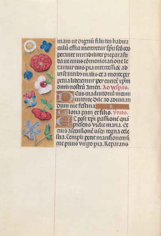 Hours of Queen Isabella the Catholic, Queen of Spain:  Fol. 84v, c. 1500. And associates Master of the First Prayerbook of Maximillian (Flemish, c. 1444-1519). Ink, tempera, and gold on vellum; codex: 22.5 x 15.2 cm (8 7/8 x 6 in.)