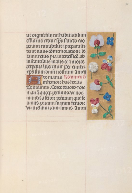 Hours of Queen Isabella the Catholic, Queen of Spain:  Fol. 86r, c. 1495-1500. And associates Master of the First Prayerbook of Maximillian (Flemish, c. 1444-1519). Ink, tempera, and gold on vellum; codex: 22.5 x 15.2 cm (8 7/8 x 6 in.).