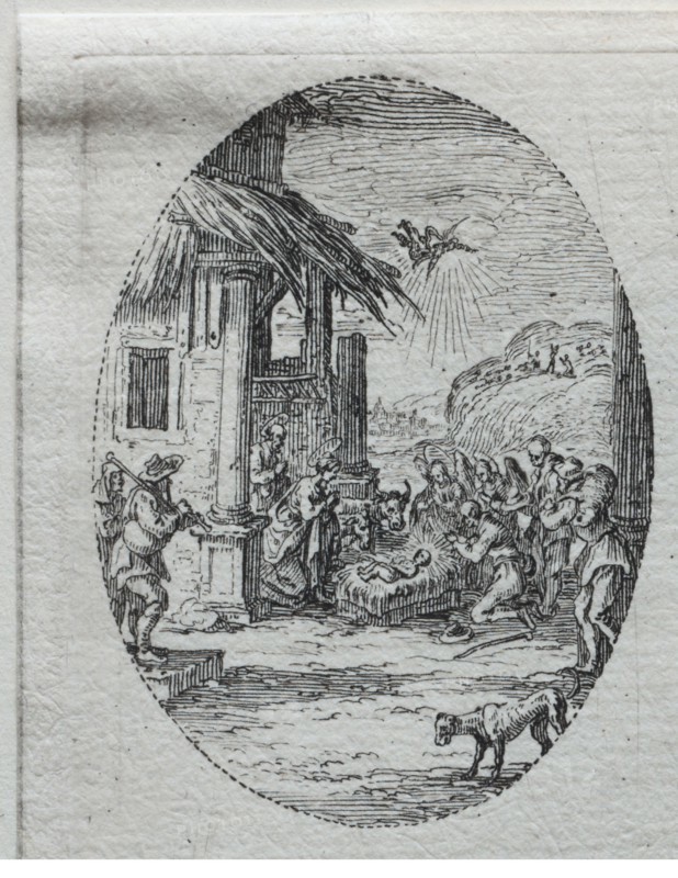 The Mysteries of the Passion:  The Adoration of the Shepherds. Jacques Callot (French, 1592-1635). Etching