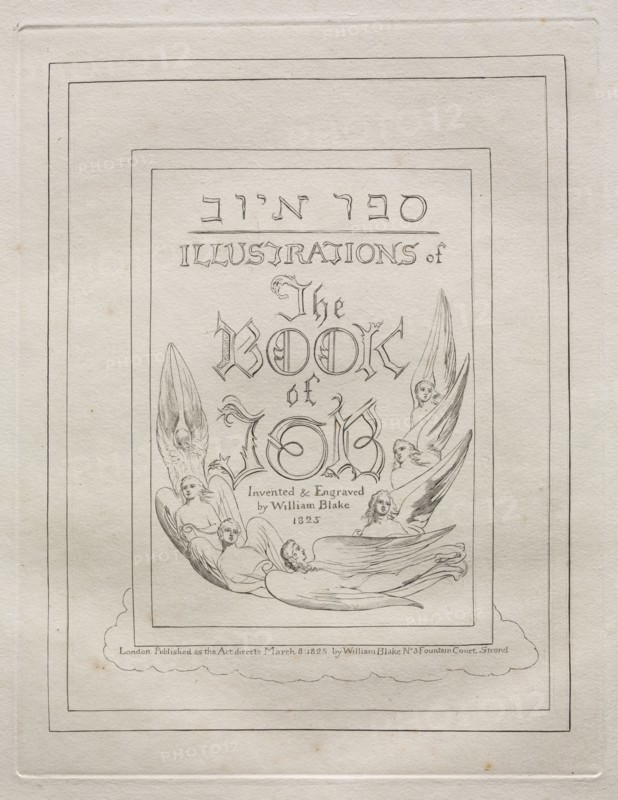 The Book of Job:  Title Page, 1825. William Blake (British, 1757-1827). Engraving