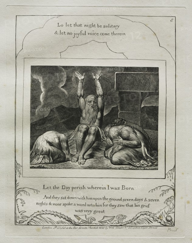 The Book of Job:  Pl. 8, Let the Day perish wherein I was Born, 1825. William Blake (British, 1757-1827). Engraving