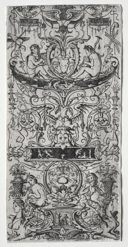 Ornament Panel Inscribed Victoria Augusta, c. 1507. Nicoletto da Modena (Italian). Engraving
