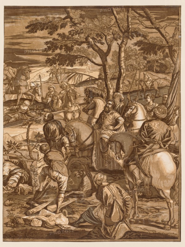 Crucifixion, 1741. John Baptist Jackson (British, 1701-c. 1780). Chiaroscuro woodcut