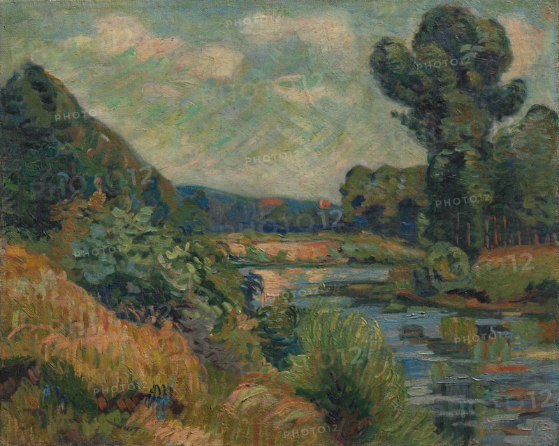 The Banks of the Marne at Charenton, c. 1895. Armand Guillaumin (French, 1841-1927). Oil on fabric; unframed: 32.3 x 40.1 cm (12 11/16 x 15 13/16 in.)